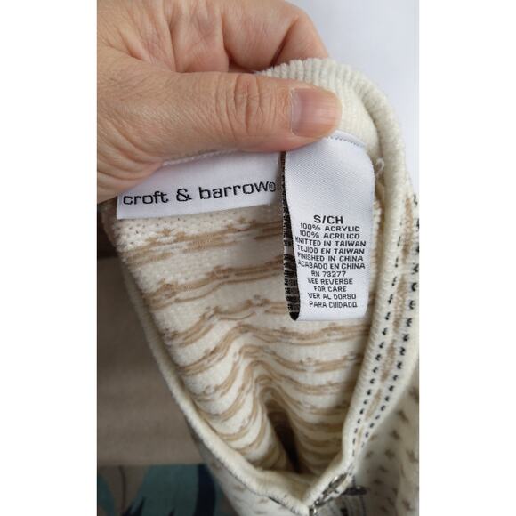 Women's Fair Isle Nordic sweater cardigan w/ornate silver clasps size S/M soft - Picture 8 of 8